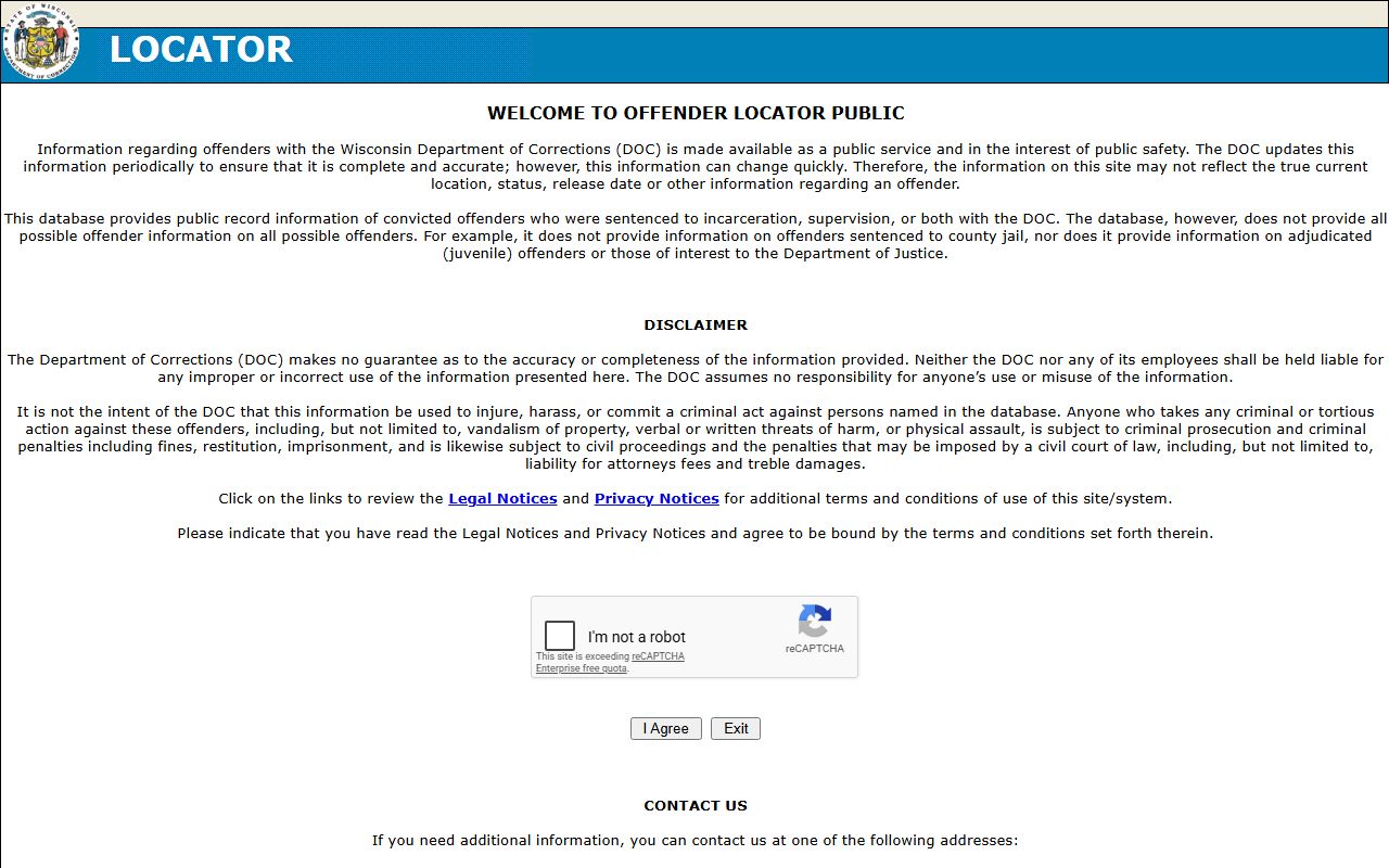 Wisconsin DOC locator for Marathon County sentenced inmate search